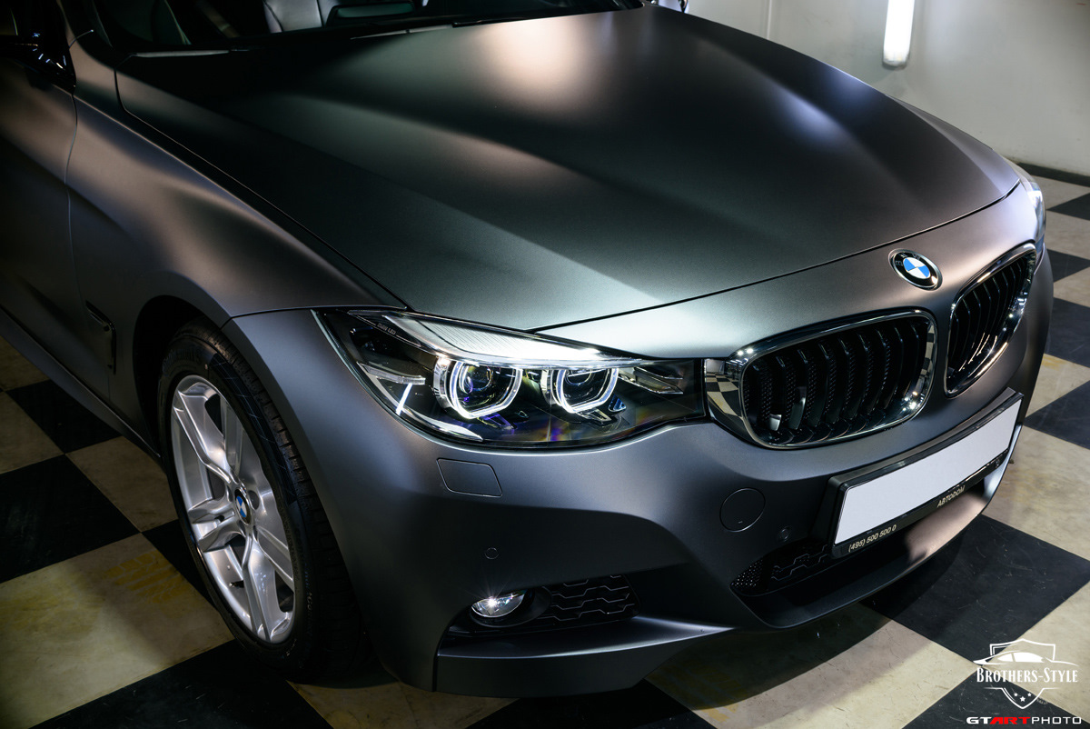 BMW f30 серая в матовой пленке