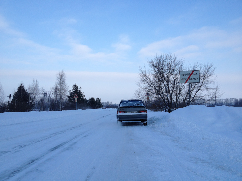 Как я ездил в Нефтекамск зимой 2013 года. — Lada 2114, 1,5 л, 2008 года ...