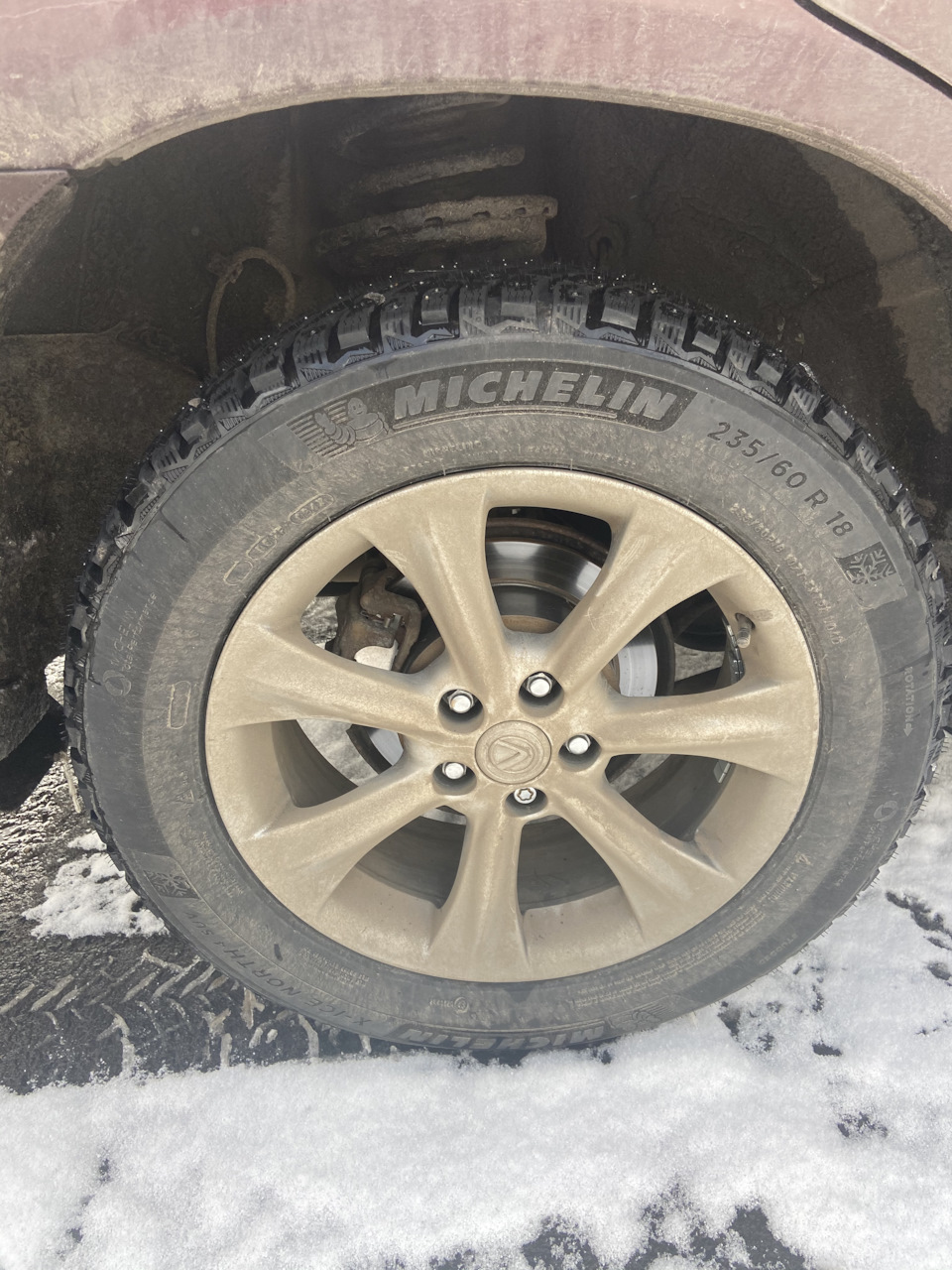 MICHELIN X-ICE  235/60R18 レクサスRX純正② Зима 235/60/18 Michelin — Lexus RX (2G), 3,5 л, 2008 года