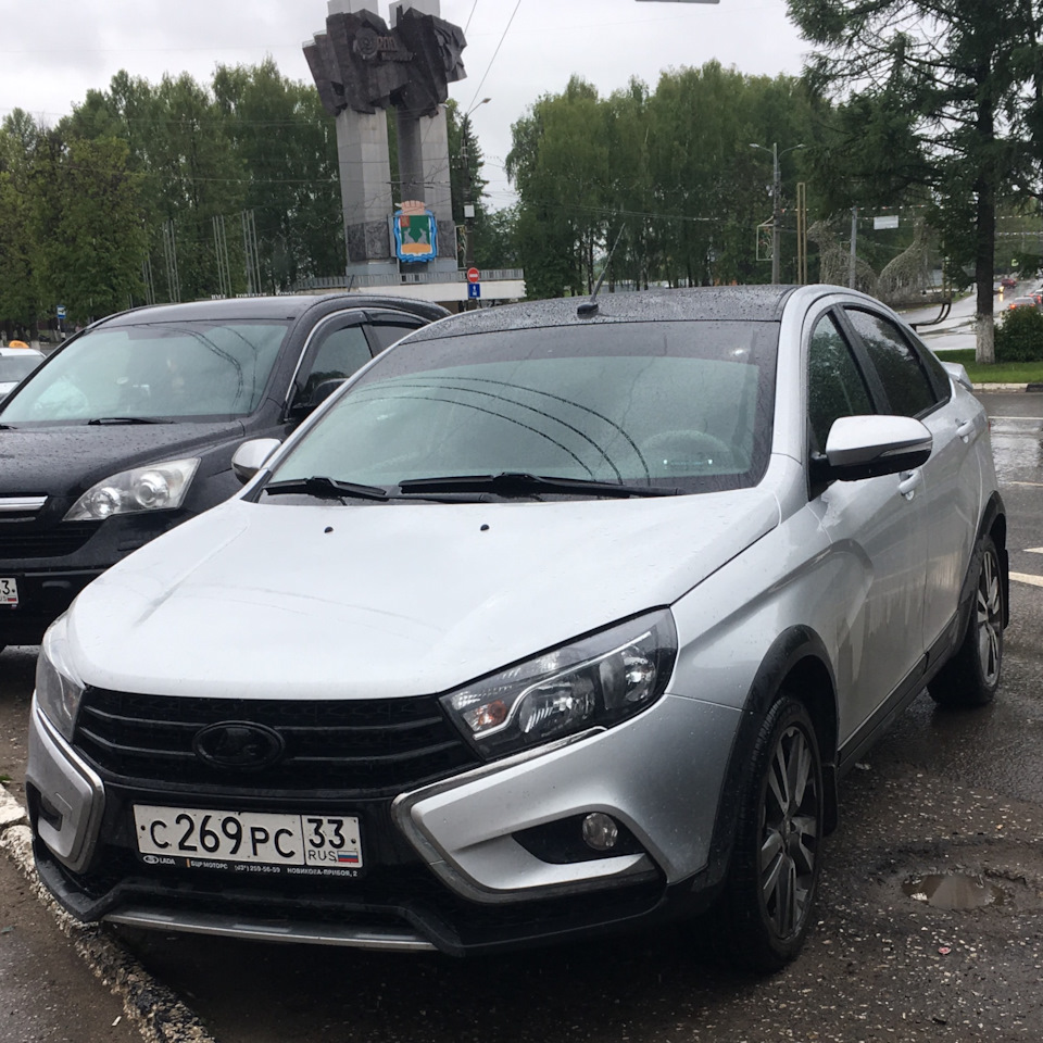 Чёрная глянцевая крыша на серебристом авто — Lada Vesta Cross, 1,6 л, 2018  года | стайлинг | DRIVE2