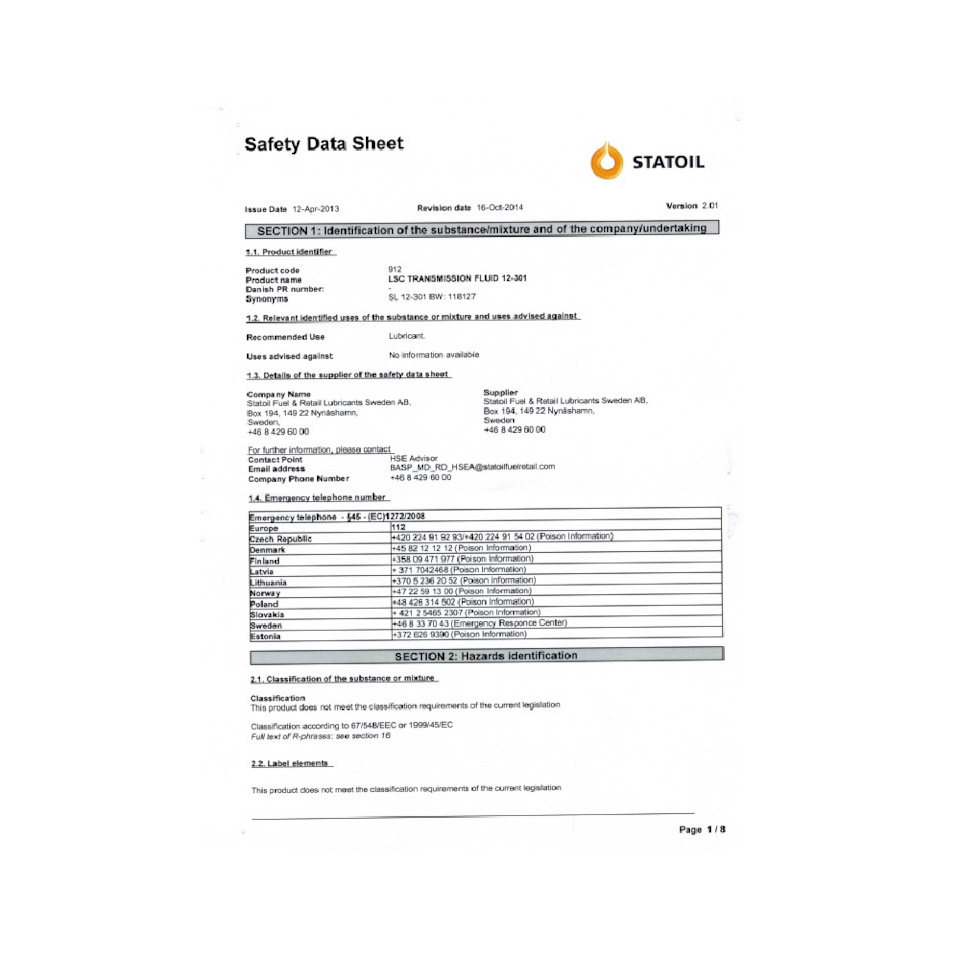 Масло Borgwarner 2000884 для муфты подключения полного привода (Haldex ...