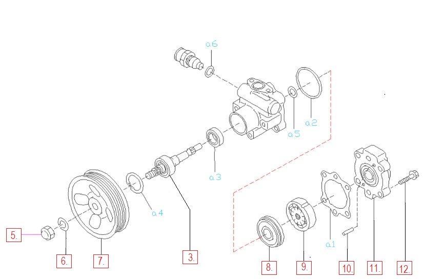 Восстановление насоса ГУР — Subaru Legacy Outback (BD/BG), 2,5 л, 1997 ...