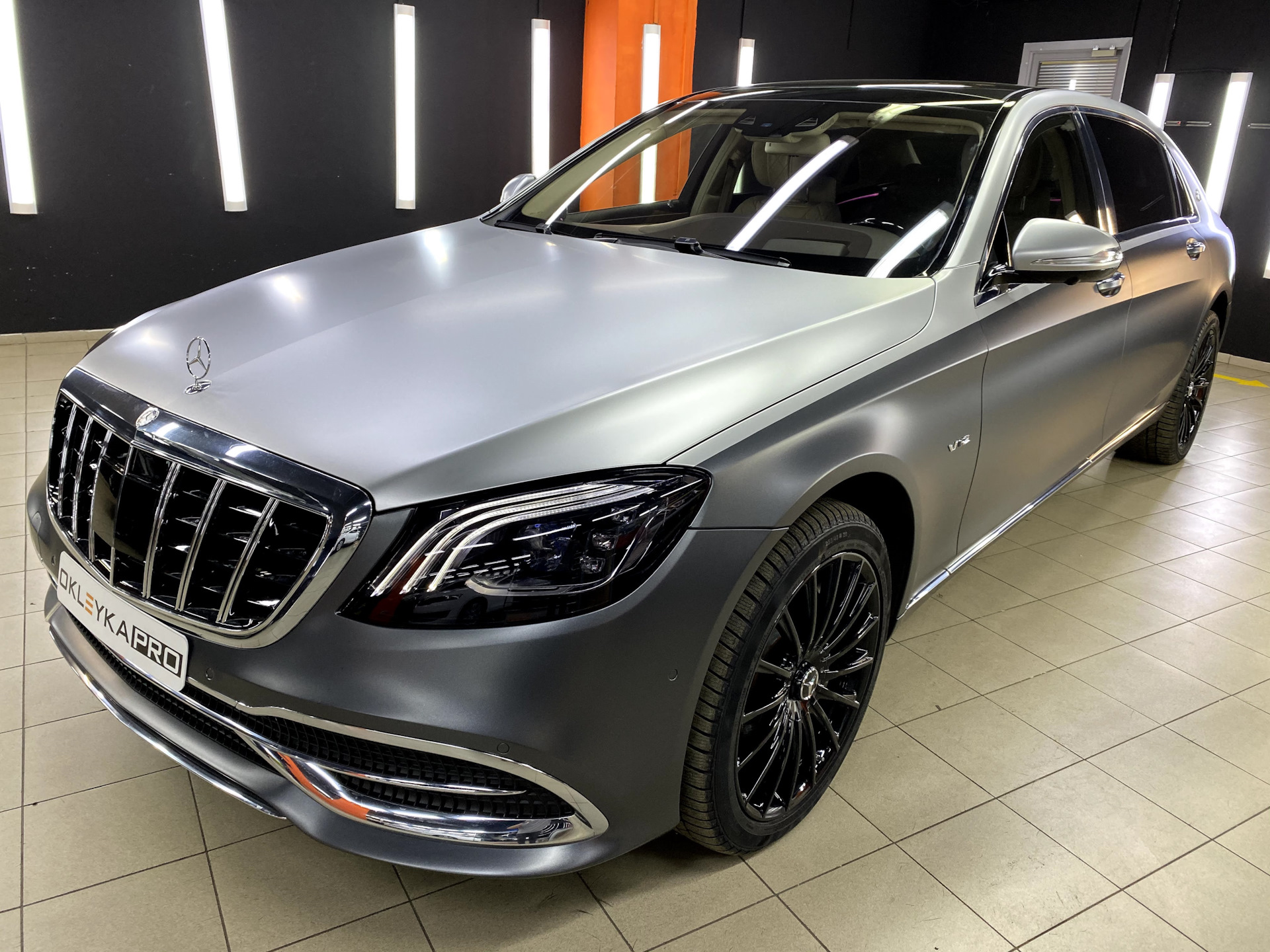 Mercedes 222 Maybach матовый серый