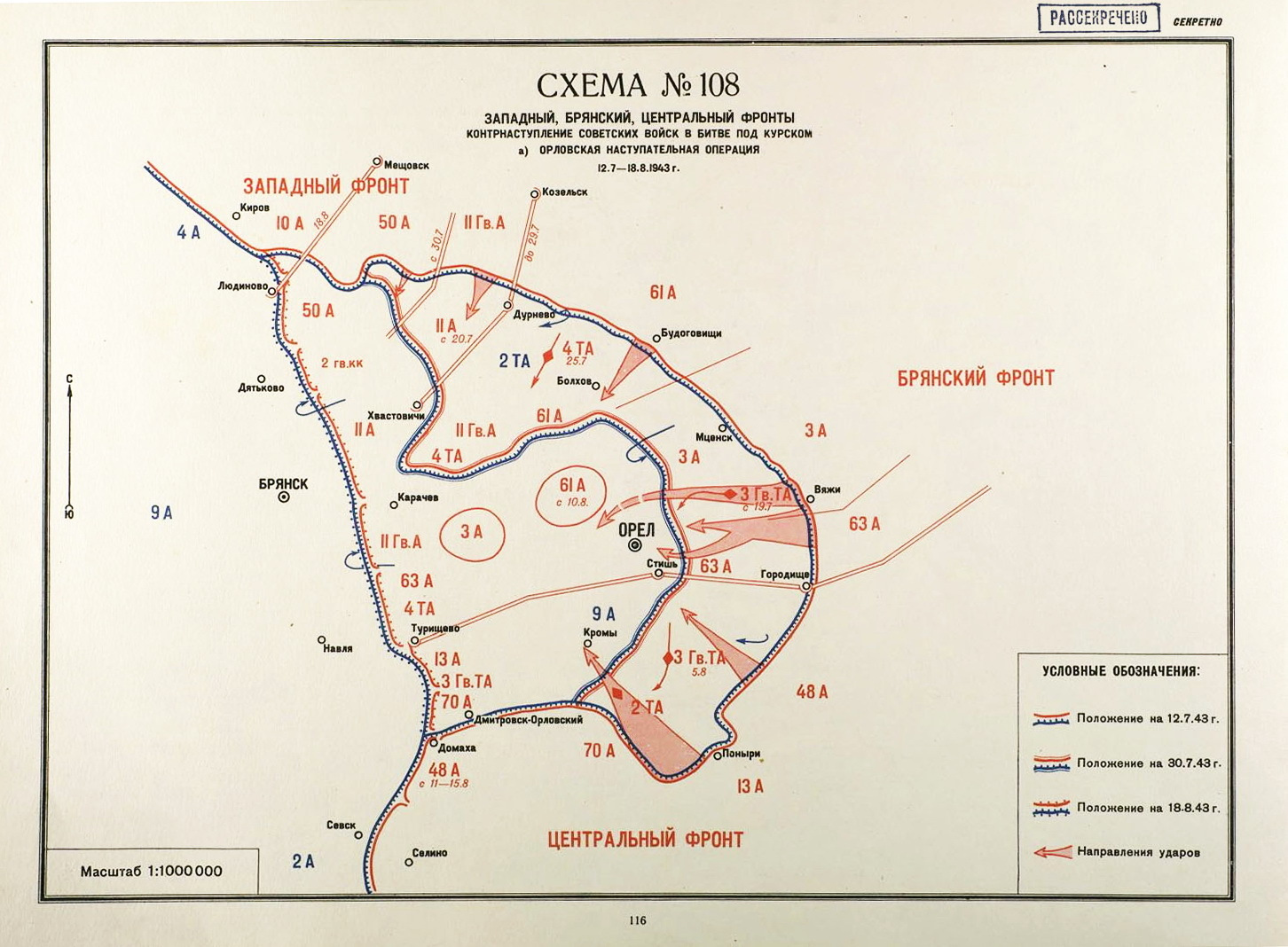 Карта курской дуги 1943 года