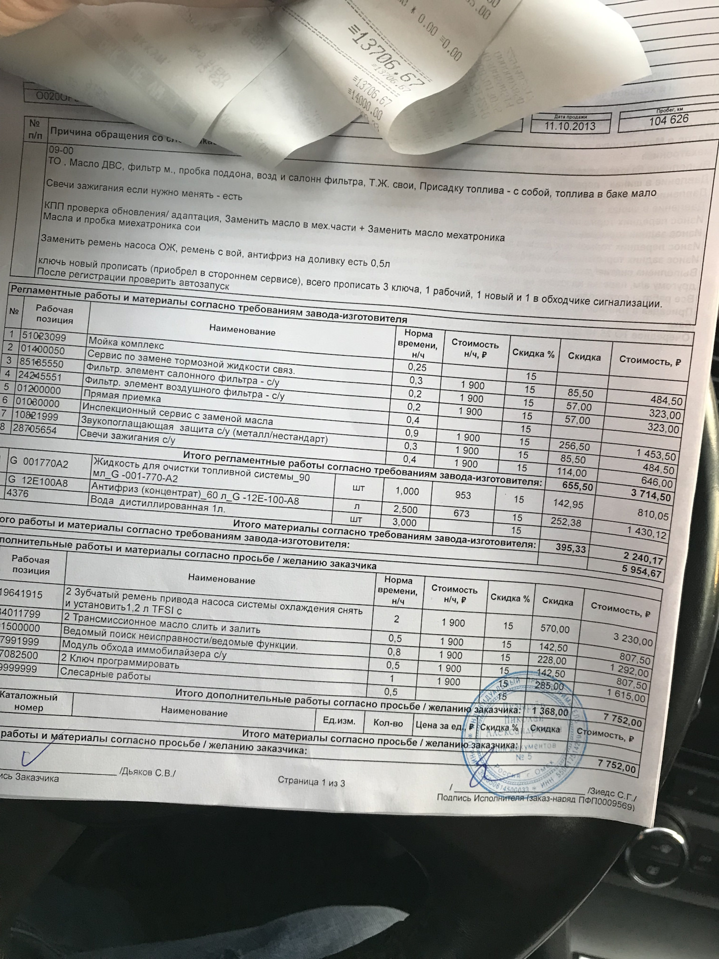 Просто ТО — Skoda Octavia A7 Mk3, 1,4 л, 2013 года | плановое ТО | DRIVE2