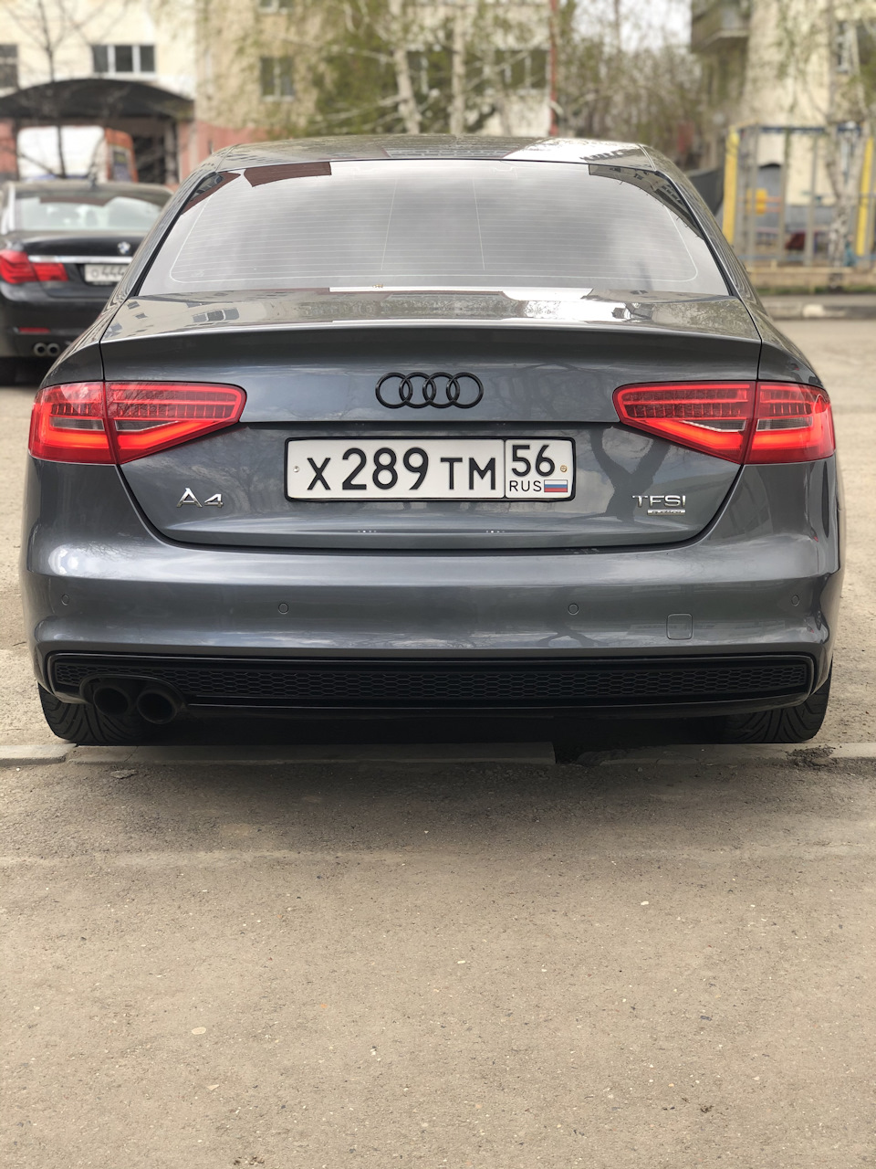 #11 Покраска заднего диффузора. Черный глянец + эмблема. — Audi A4 (B8 ...