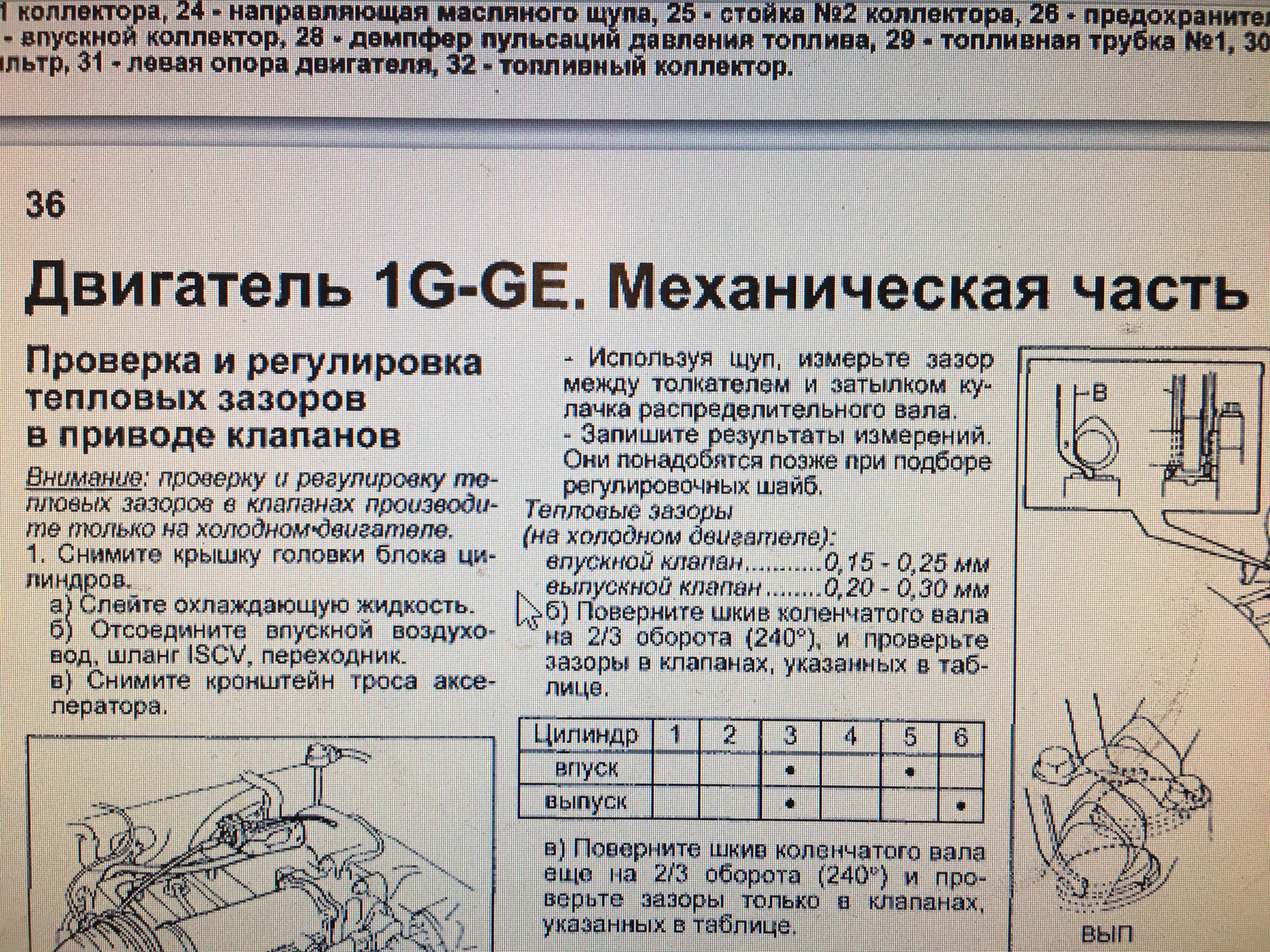 зазоры клапанов 1g fe трамблер