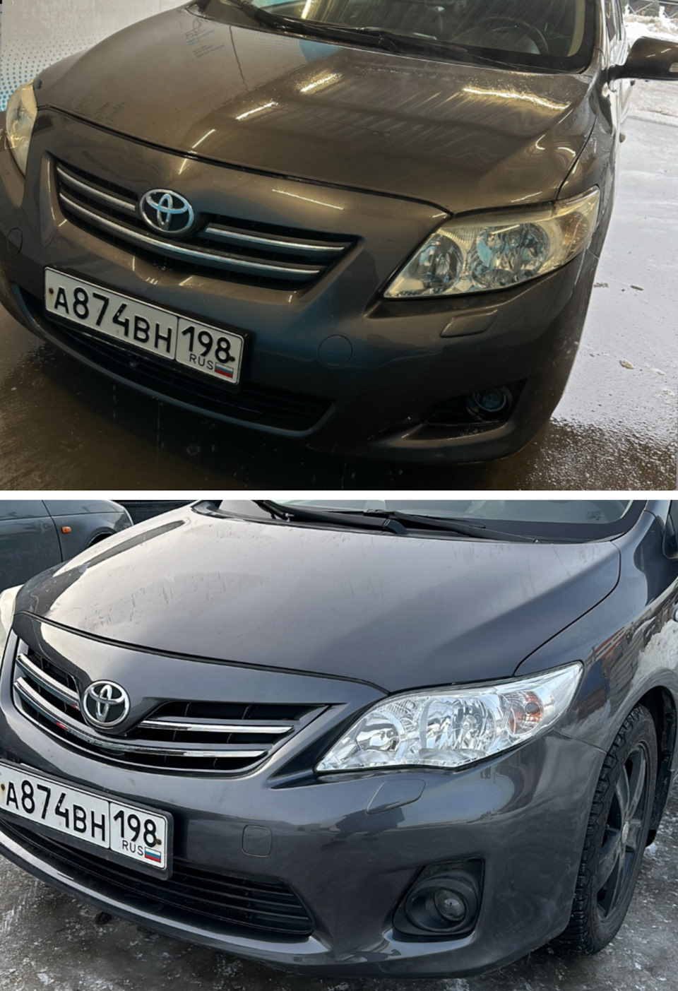 Замена переднего бампера дорест -> рест — Toyota Corolla (140/150), 1,6 л,  2008 года | стайлинг | DRIVE2