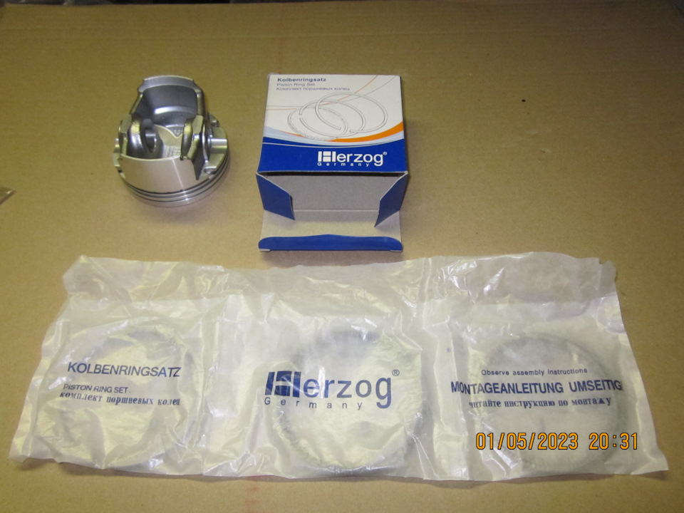 Поршневые кольца HERZOG, упаковка, обратная сторона — Lada Vesta SW (1G)