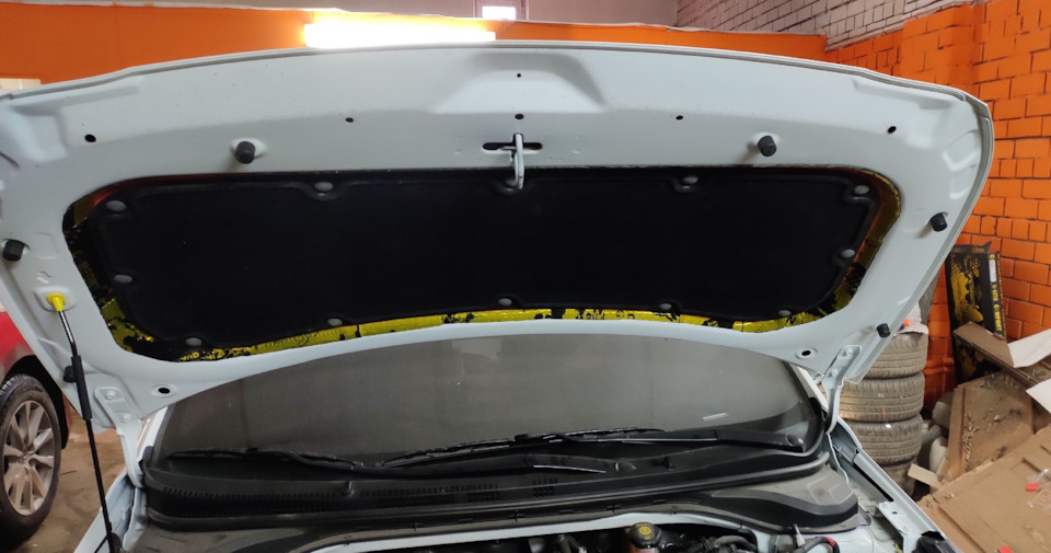 7# Шумоизоляция капота, колесных арок — Hyundai Solaris (2G), 1,6 л ...