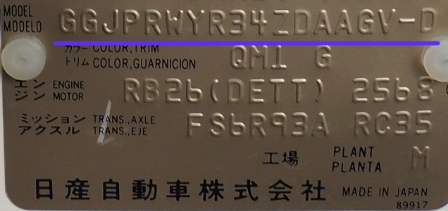 Расшифровка кода модели белого кубика> — Nissan Skyline GT-R (R34), 2,6 ...