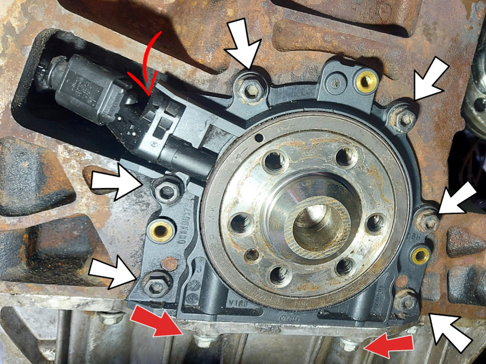 Замена заднего сальника коленвала фольксваген. Замена заднего сальника 1.8 TSI. Задний сальник коленвала на Фольксваген Кадди 1.2 TSI турбо. Где находится задний сальник коленвала. Замена заднего подшипника коленвала Фольксваген Джетта.