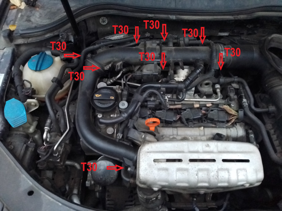 Как снять катушку пассат б6 Снимаем бензиновые форсунки на VW Passat Ecofuel (1.4 CDGA) - Volkswagen Passat 