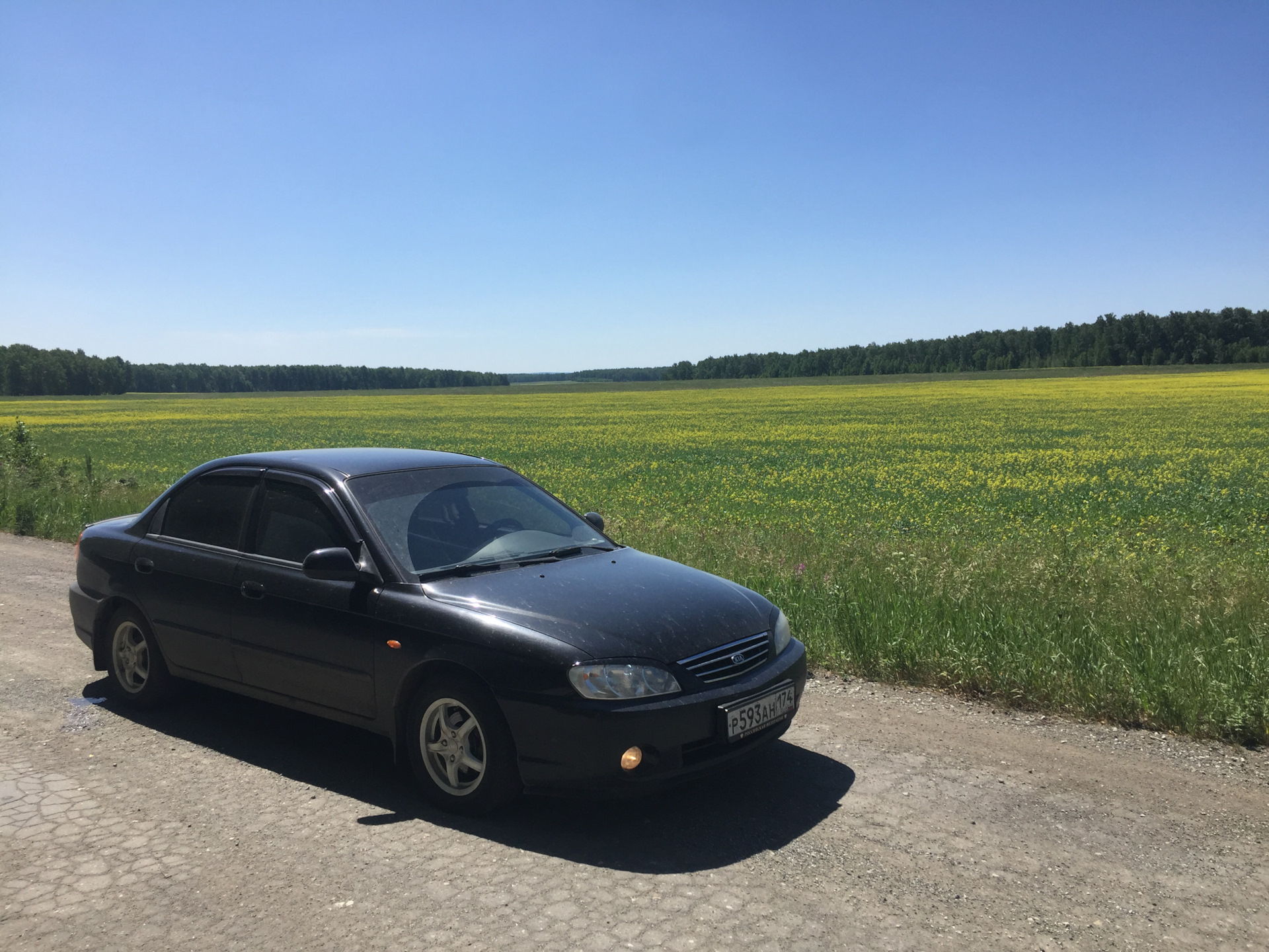 Kia Spectra ночью зимой