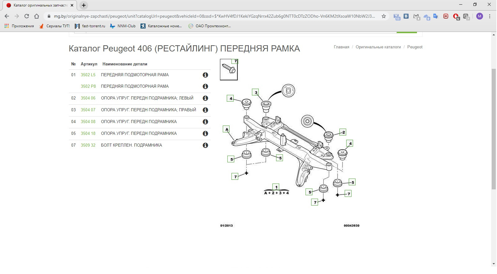 Пежо 406 схема подвески