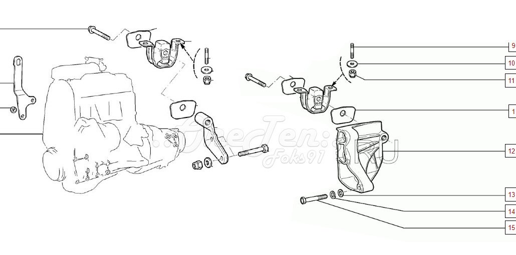 Подушки двигателя приора 16 клапанов схема