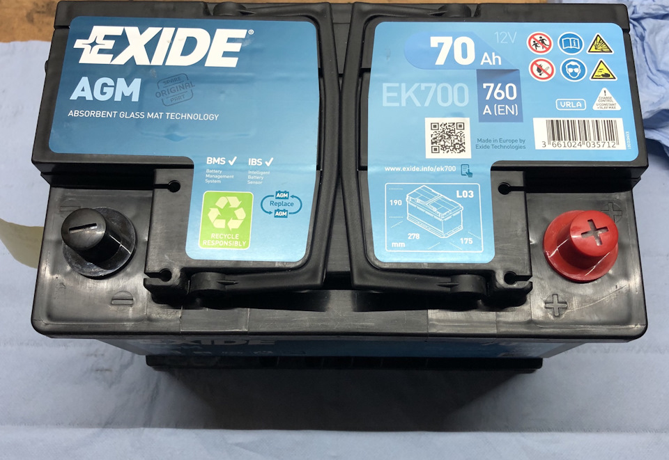 Новый Аккумулятор Exide AGM EK700 — Volkswagen Touran (1G), 2 л