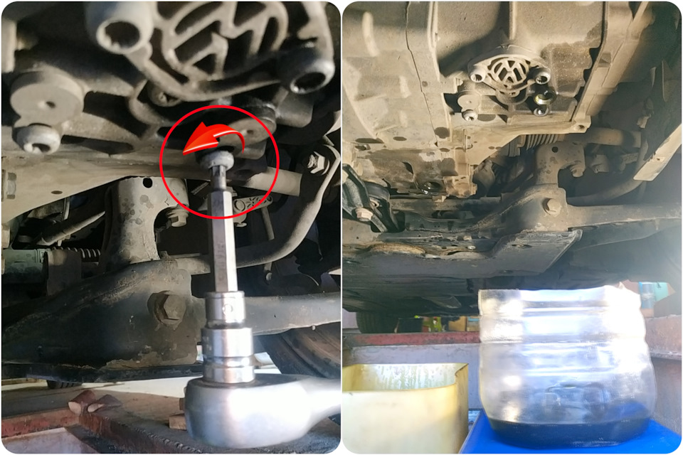 Откручиваем винт Torx45 крепления оси — Skoda Octavia A7 Mk3