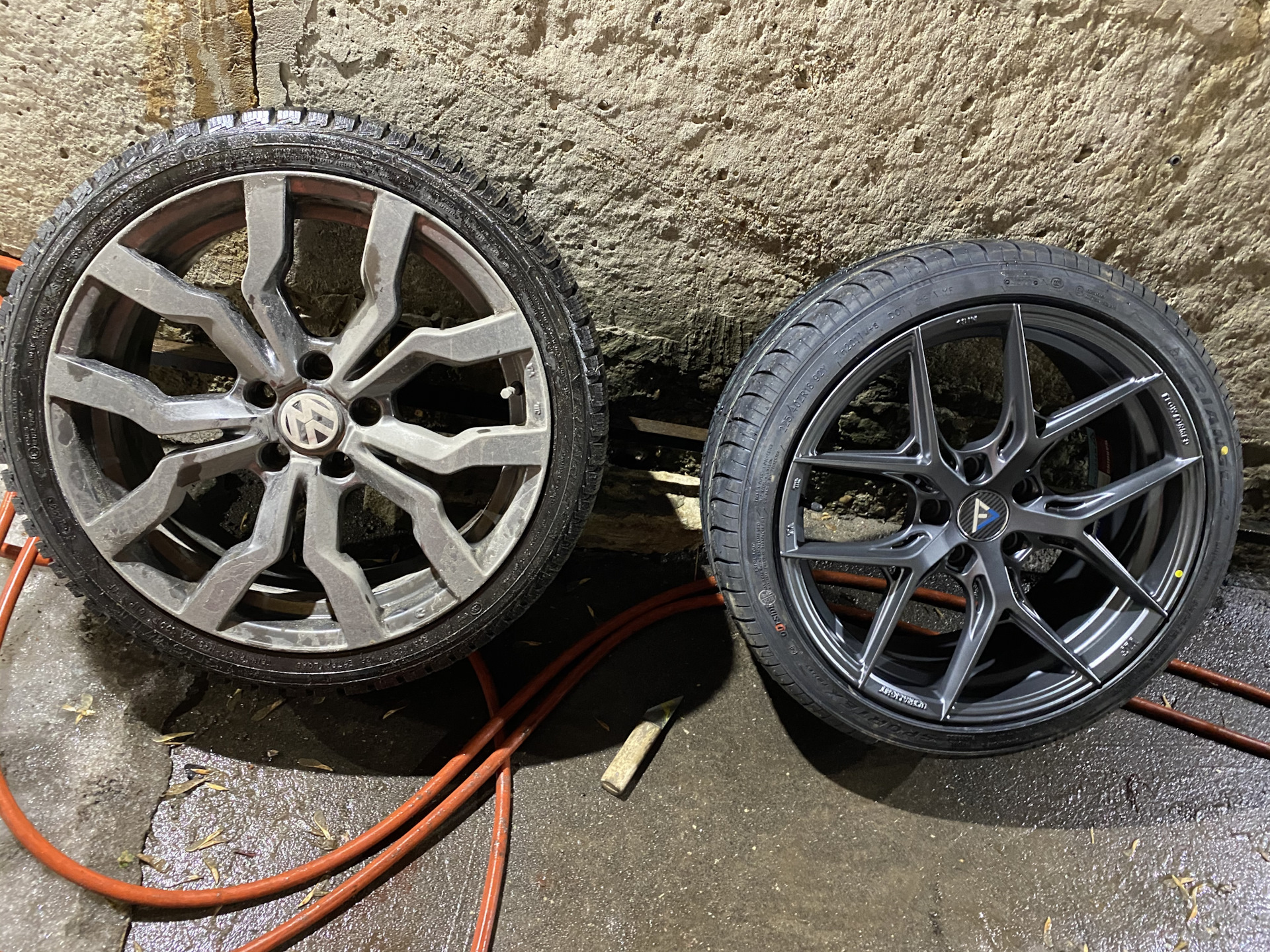 Диски 225 40. Установка 225 45 r18 на vw.