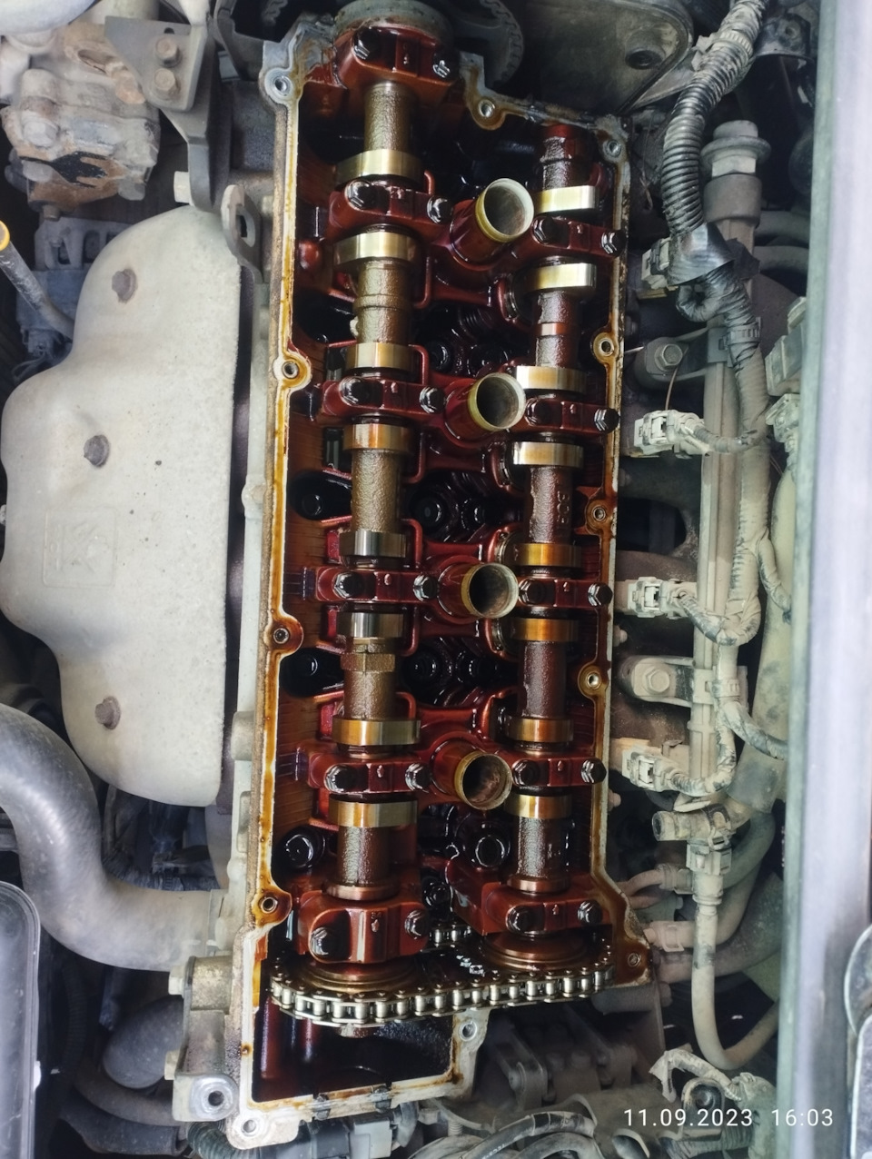 Прокладка клапанной крышки и зазоры клапанов. — Hyundai Matrix, 1,8 л ...