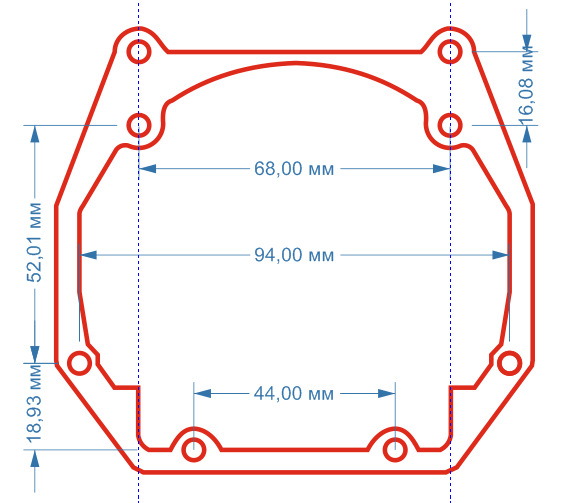 Переходные рамки для линз hella 3r чертежи