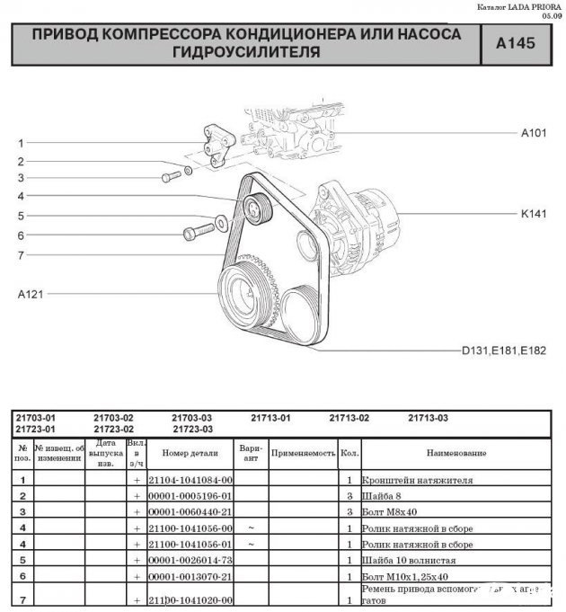 Болт натяжения генератора приора