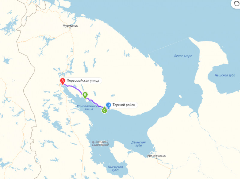 Мурманск архангельск карта
