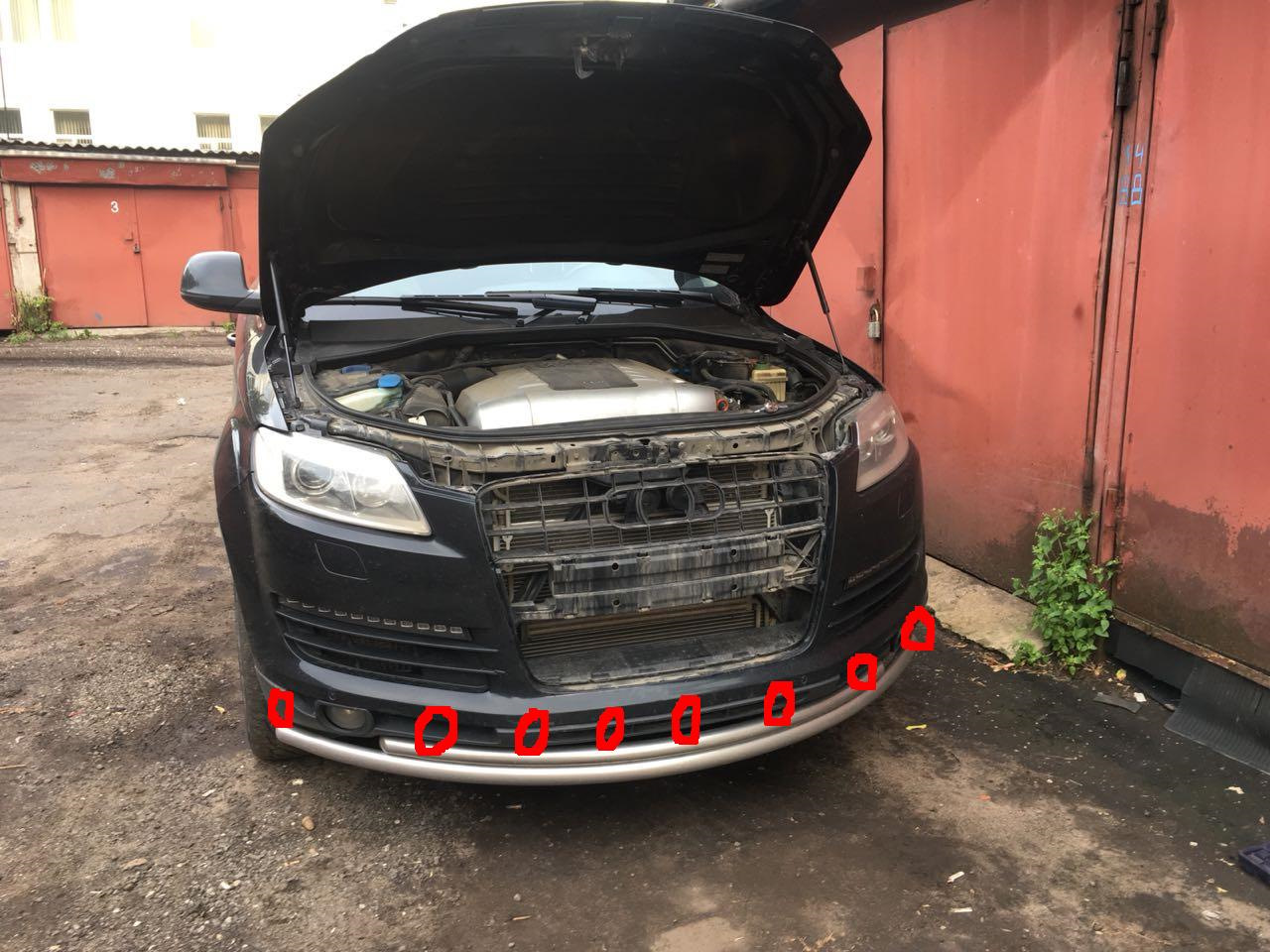 Audi q7 как снять радиатор Как снять передний бампер Audi Q7 - Audi Q7 (1G), 3 л, 2006 года другое DRIVE2