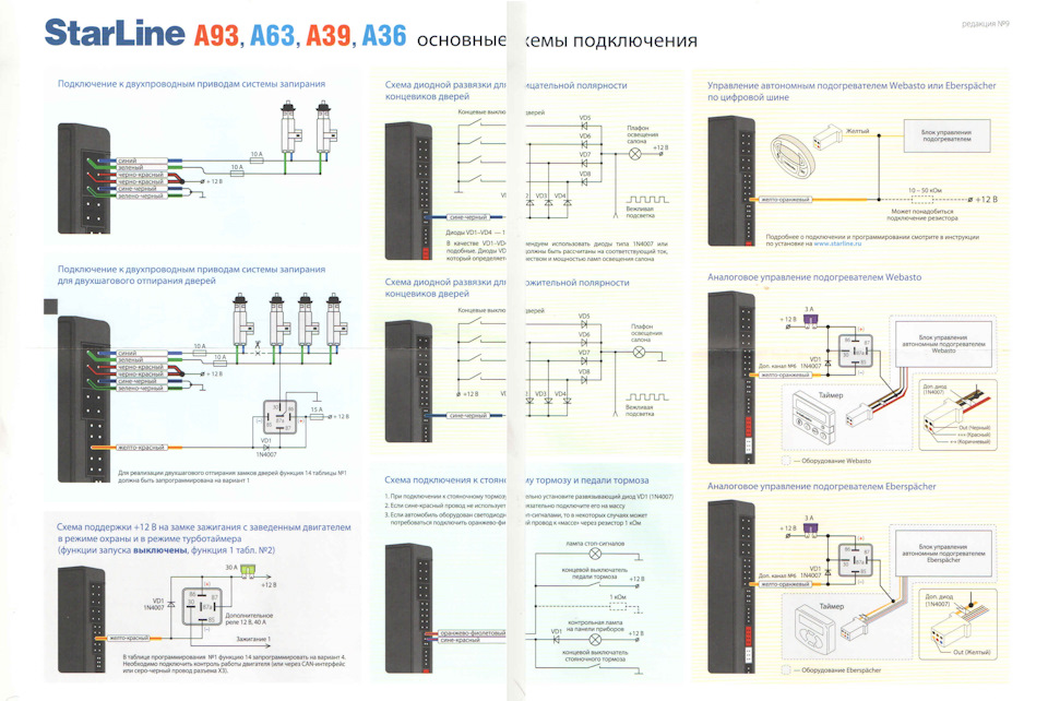 Starline a93 v2 схема установки