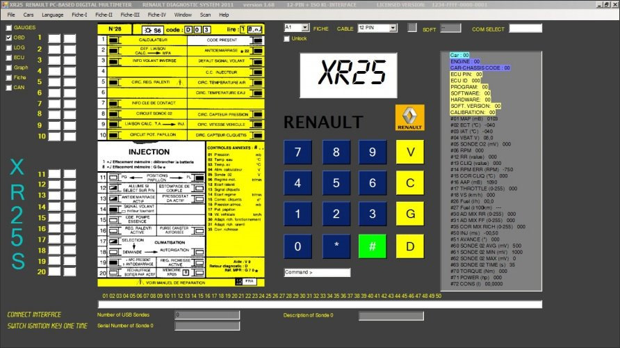 Xr25 Renault. Программа для диагностики логан