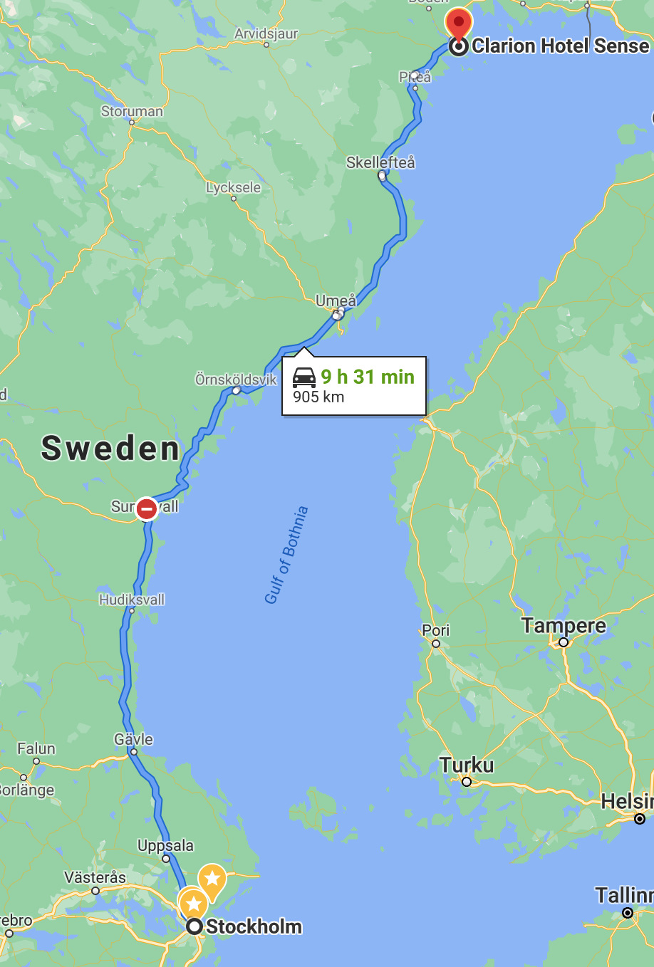 До Luleå — Subaru Outback (BR)