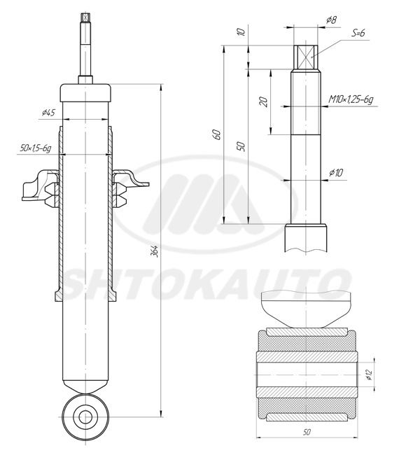 Шток амортизатора чертеж