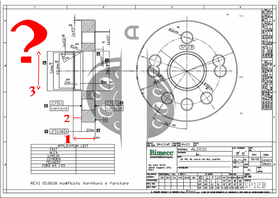 Чертеж колесной проставки на 156 (без смены разболтовки) — Alfa Romeo ...