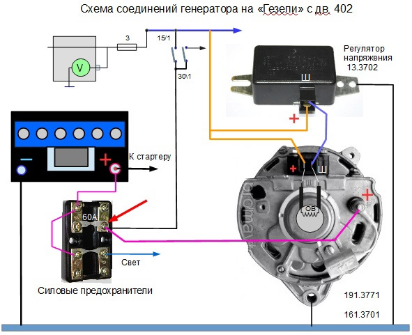 Правильное подключение генератора схема