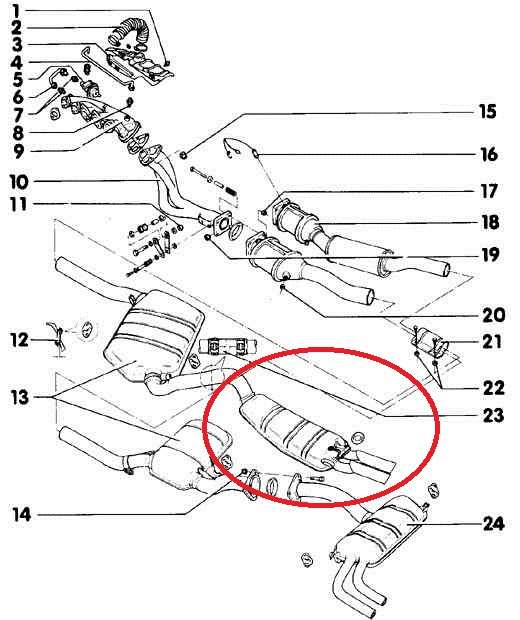 Ауди а4 б5 схема глушителя