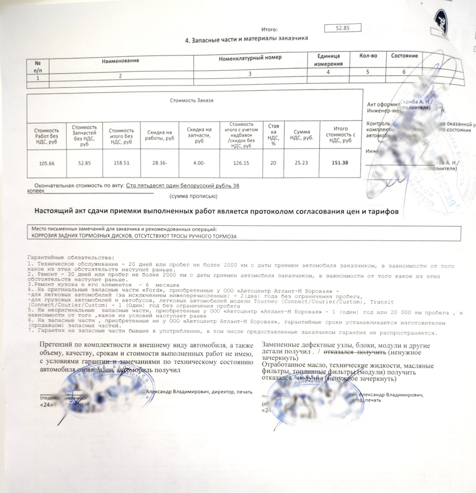 Фото в бортжурнале Ford Tourneo/Transit Custom