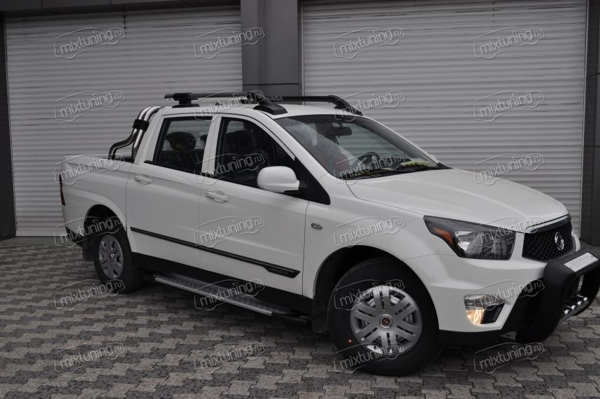 Багажник на крышу для SsangYong Actyon 2 (2010-2022) | на рейлинги | LUX Классик и LUX Элегант