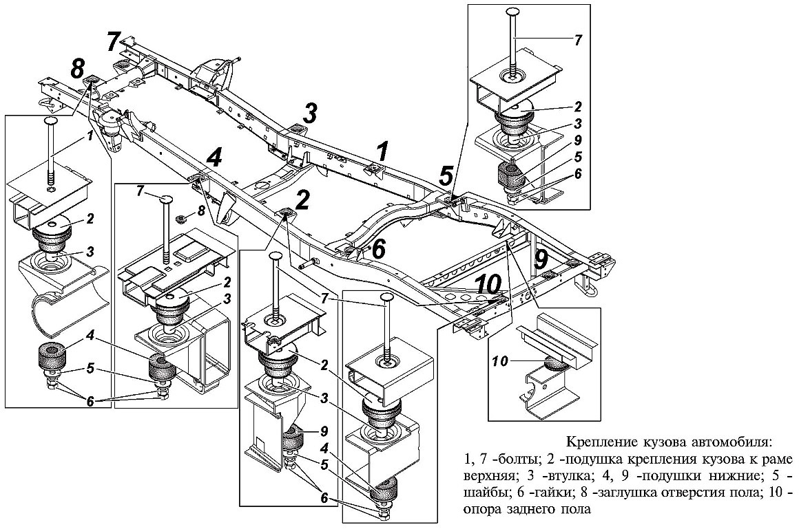 Схема рамы уаз 469