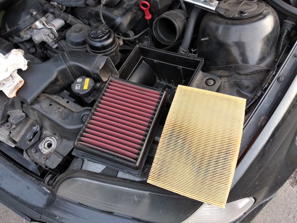 Сравнение воздушных фильтров — ФНС AEM Dry Flow vs Mann Filter — BMW X5 ...