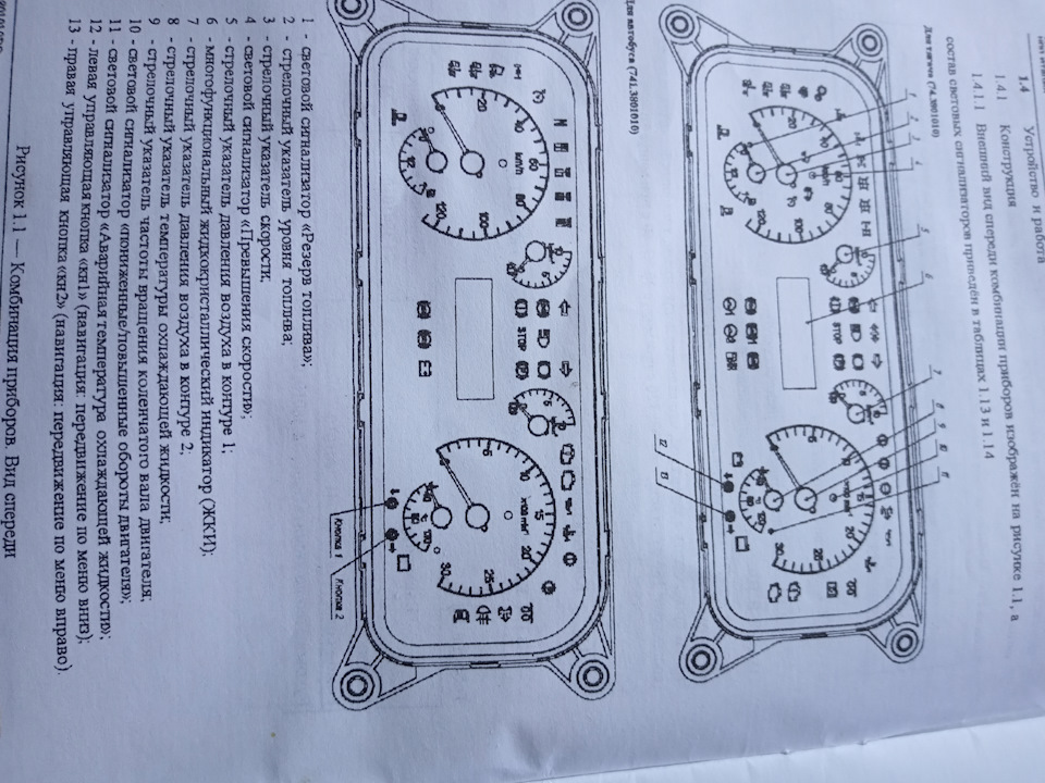 Панель приборов камаз 4308 обозначения