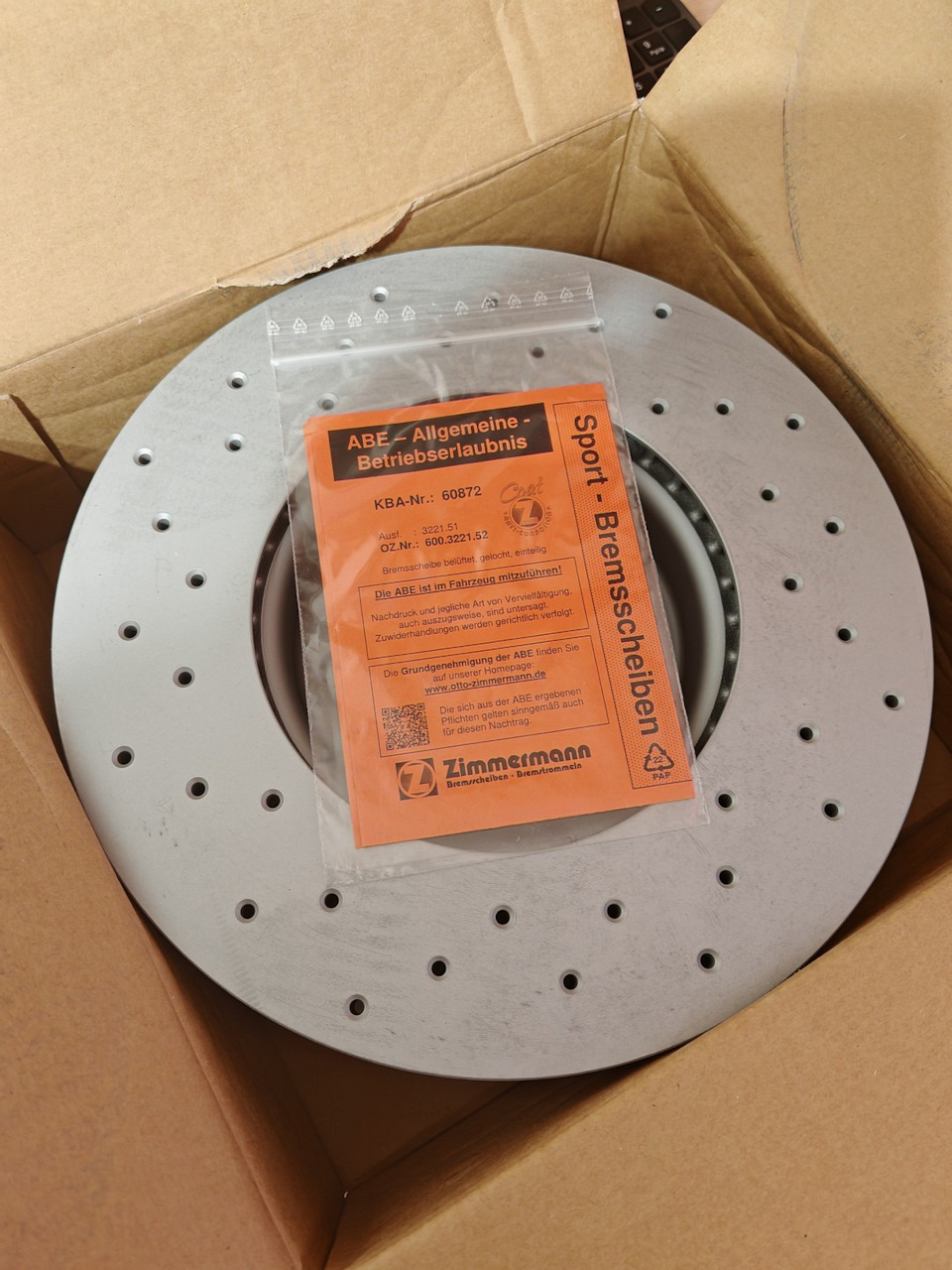 600322152 Тормозной диск SPORT COAT Z, 288 мм, перфорированный