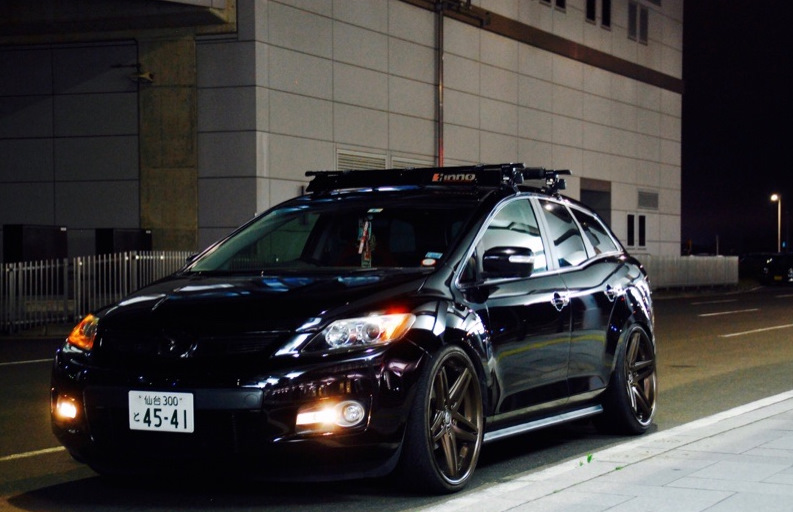 Купить б/у Mazda CX-7 I 2.3 AT (238 л.с.) 4WD бензин автомат в Сочи: фиолетовый 