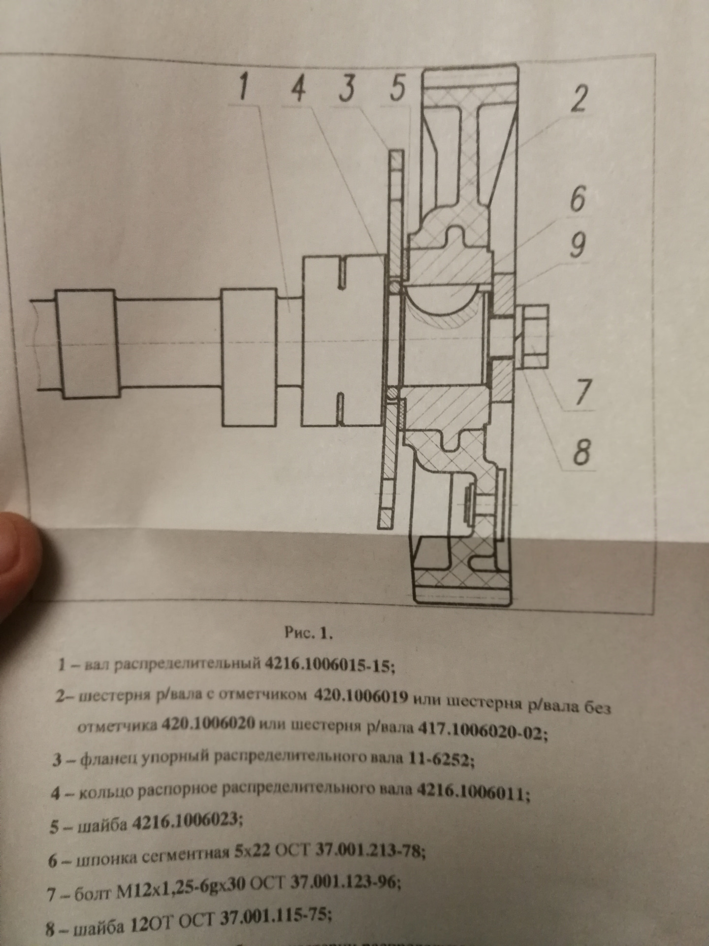 Двигатель 4216 схема грм