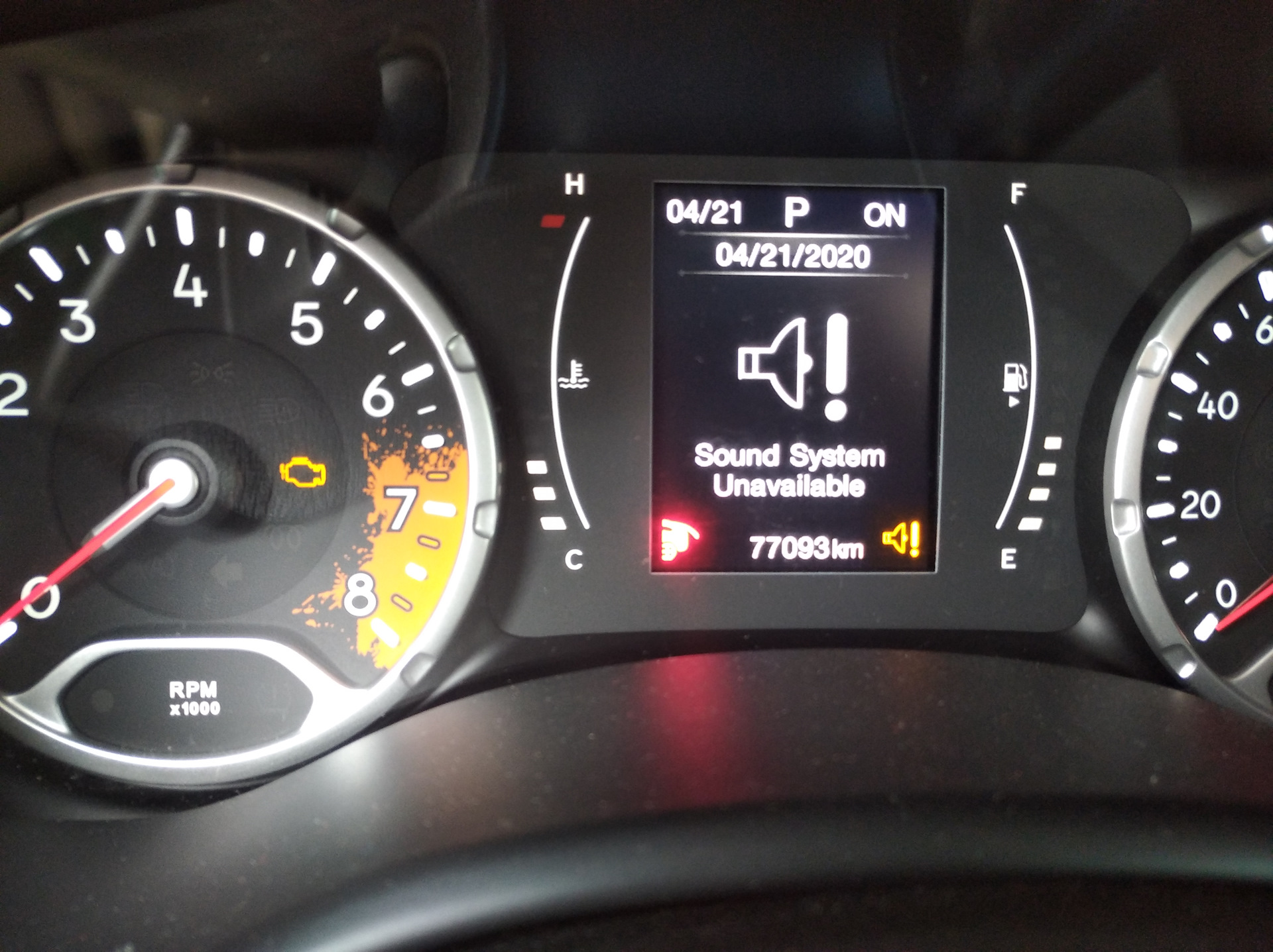 Sound system unavailable jeep renegade