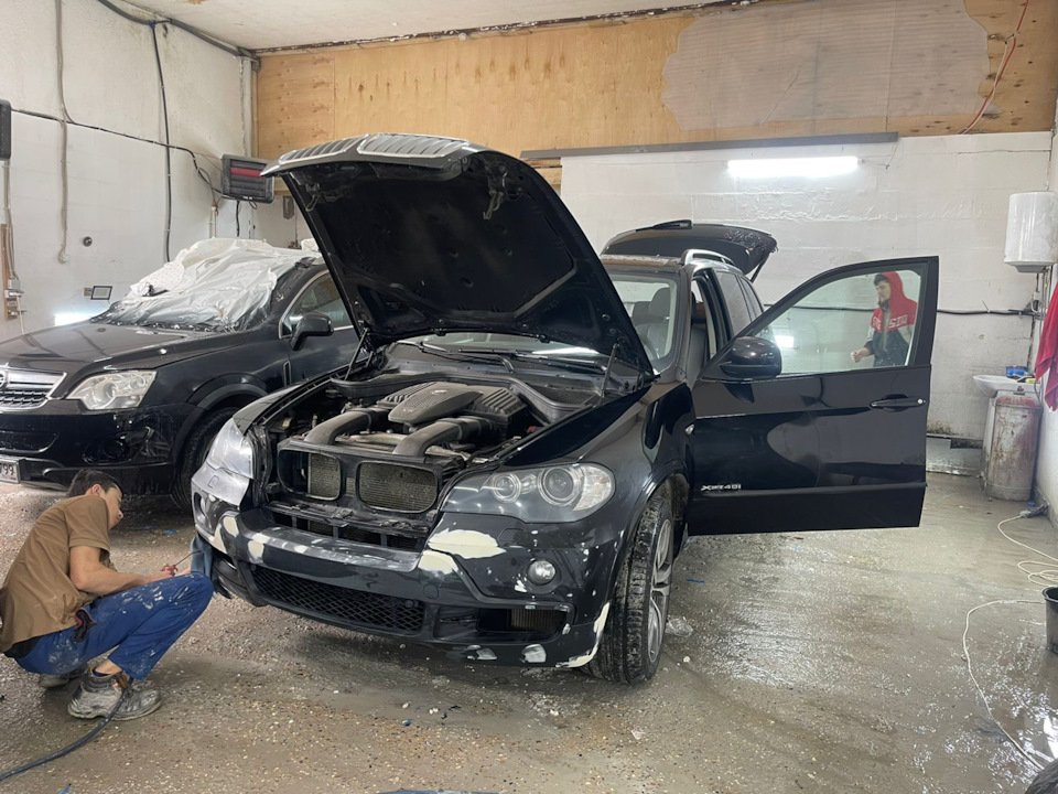 Окраска в цвет, удаление сколов на пластике — BMW X5 (E70), 4,8 л, 2009 ...
