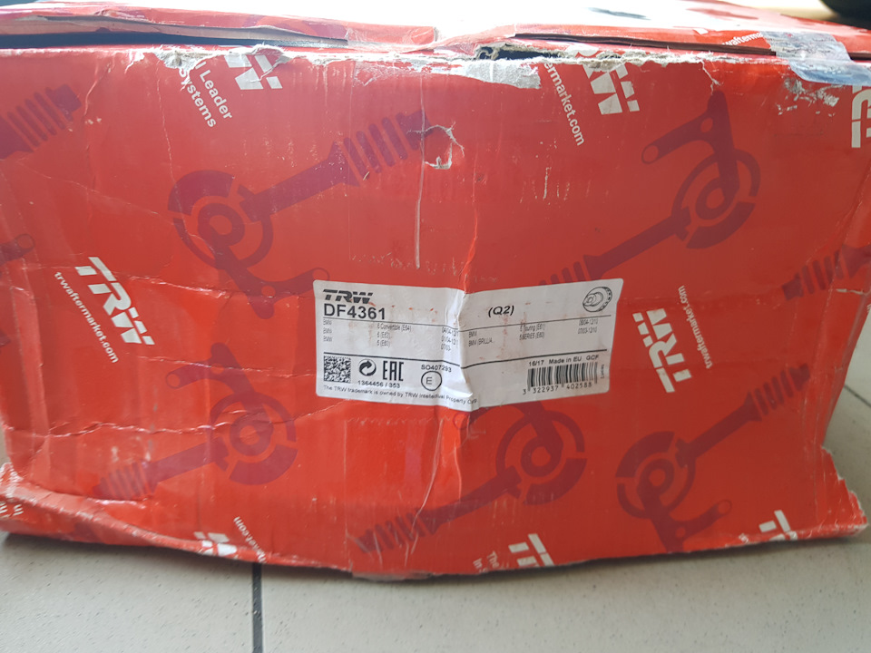 DF4361 Тормозной диск для BMW TRW | Запчасти на DRIVE2