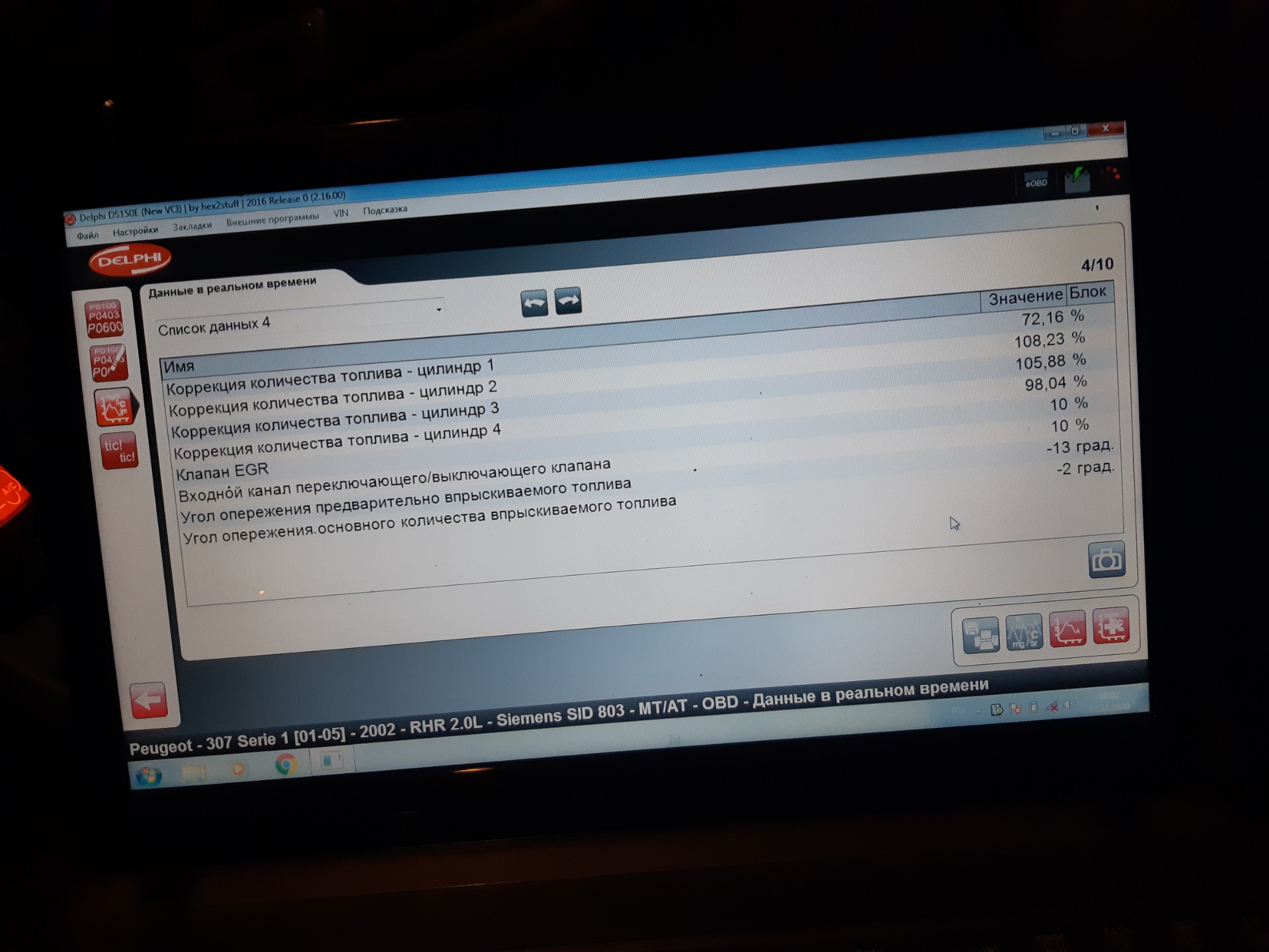 Промывка форсунок пежо 307 2.0 HDI SIMENS. — Peugeot 307, 2 л, 2002 ...