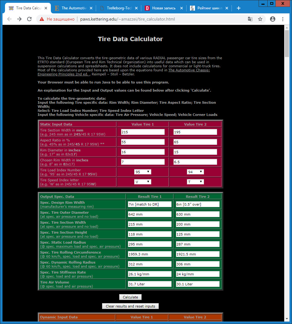 Самый лучший шинный калькулятор. — DRIVE2