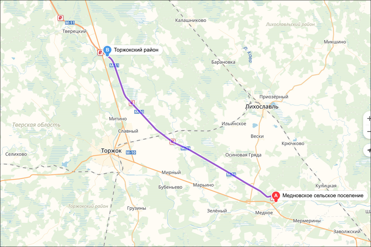 Карта м 11 тверская область