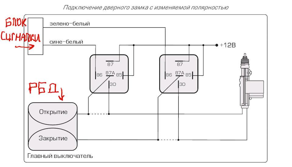 Реле центрального замка ваз 2114 схема